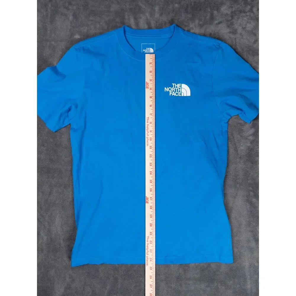 The North Face Mens Blue Graphic T Shirt Size Small Logo Short Sleeve Crew Tee